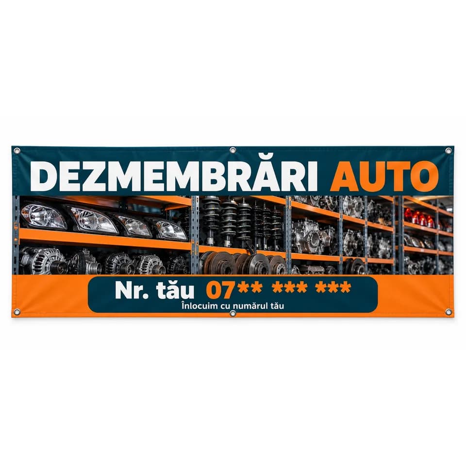 Banner dezmembrări auto cu numărul tău