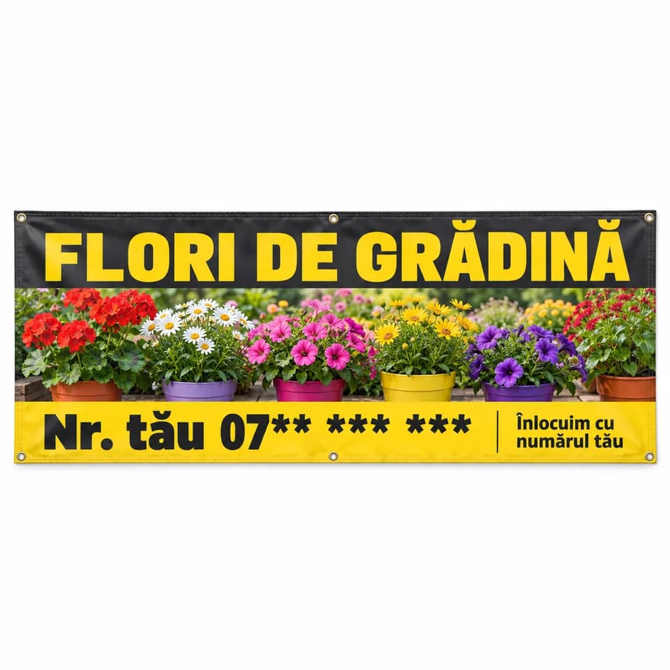 Banner flori de grădină cu numărul tău