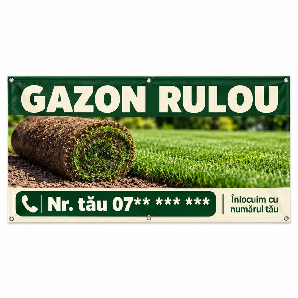Banner gazon rulou cu numărul tău