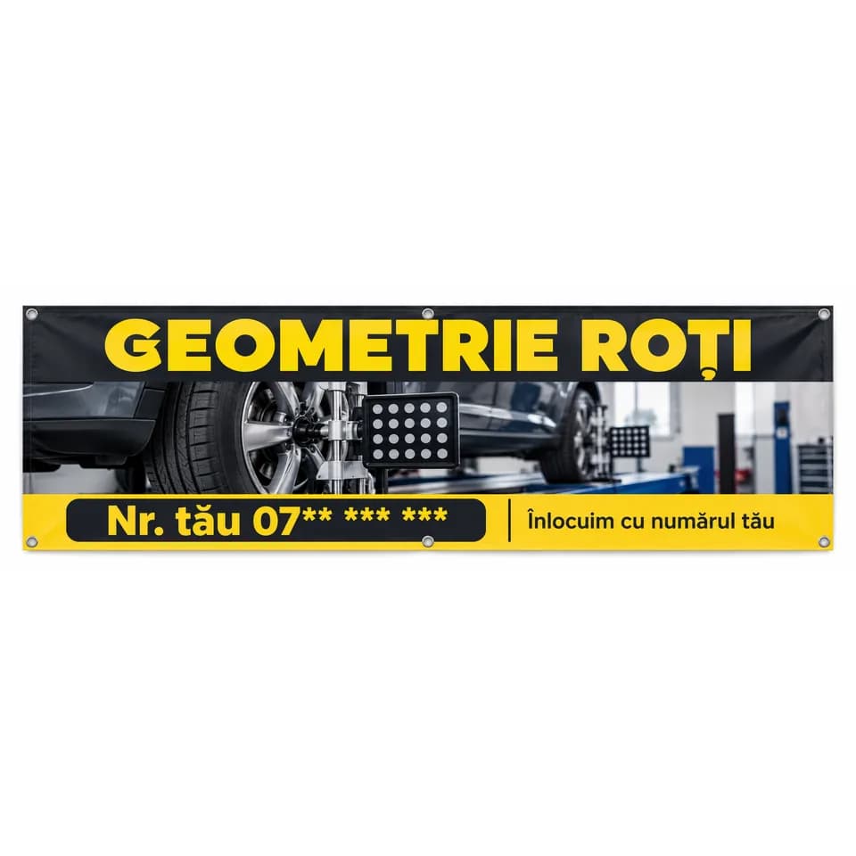 Banner geometrie roți cu numărul tău