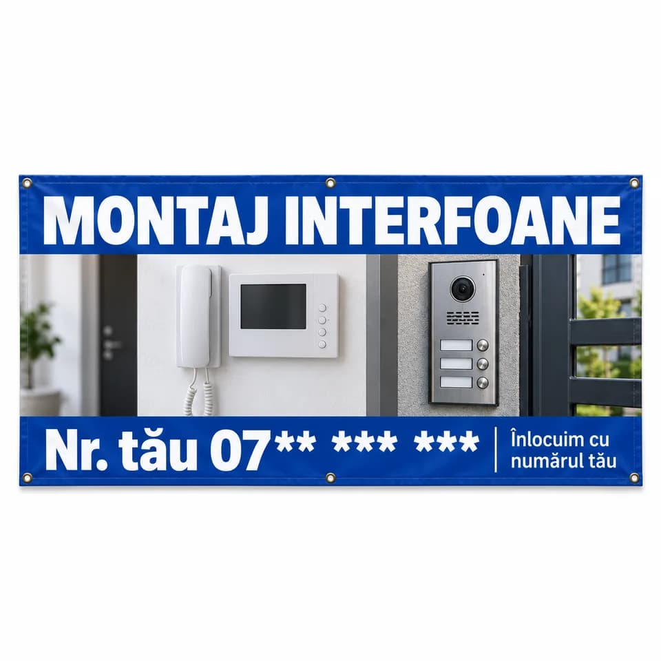 Banner montaj interfoane cu numărul tău