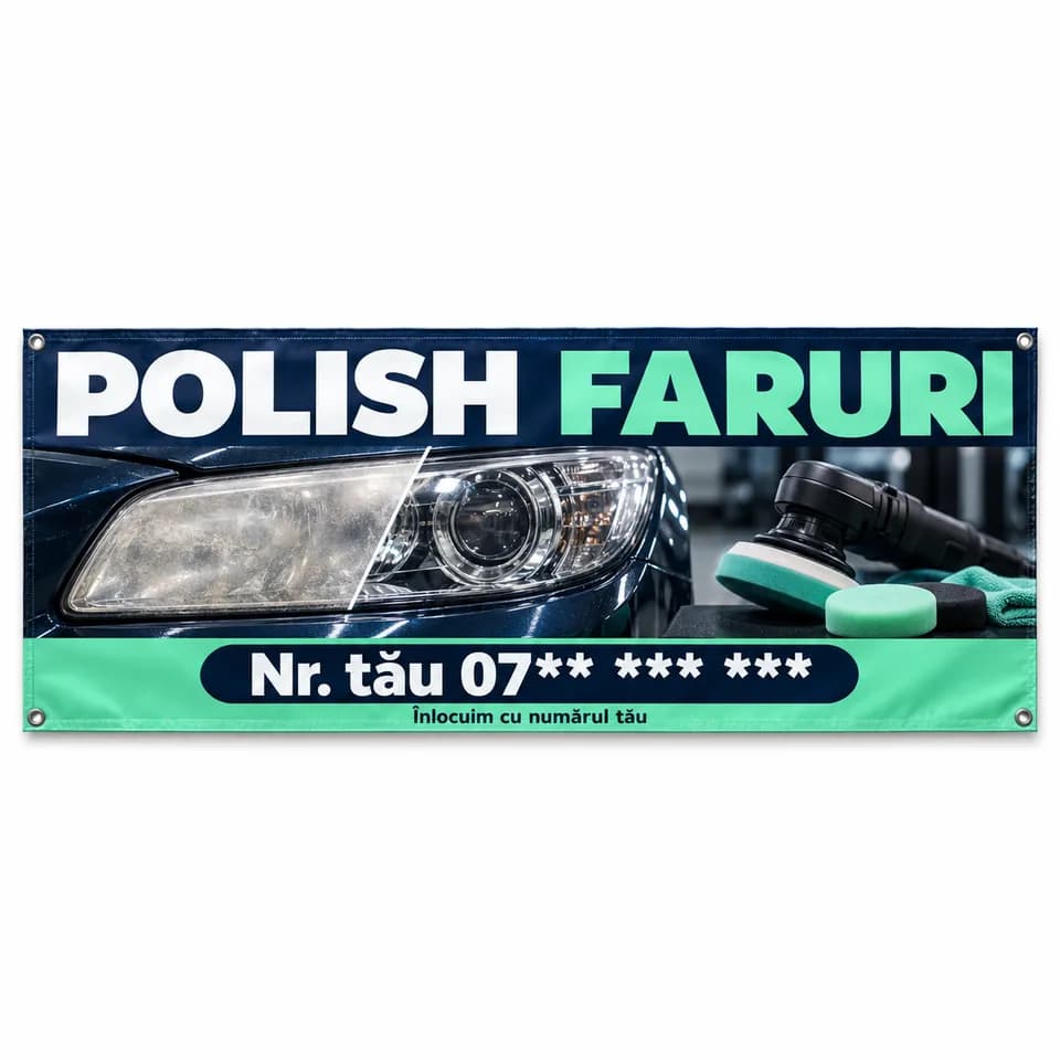 Banner polish faruri cu numărul tău