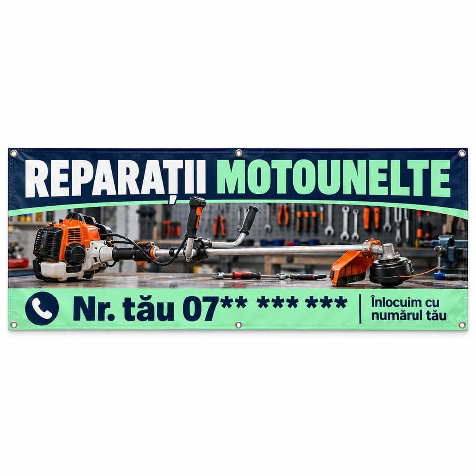 Banner reparații motounelte cu numărul tău