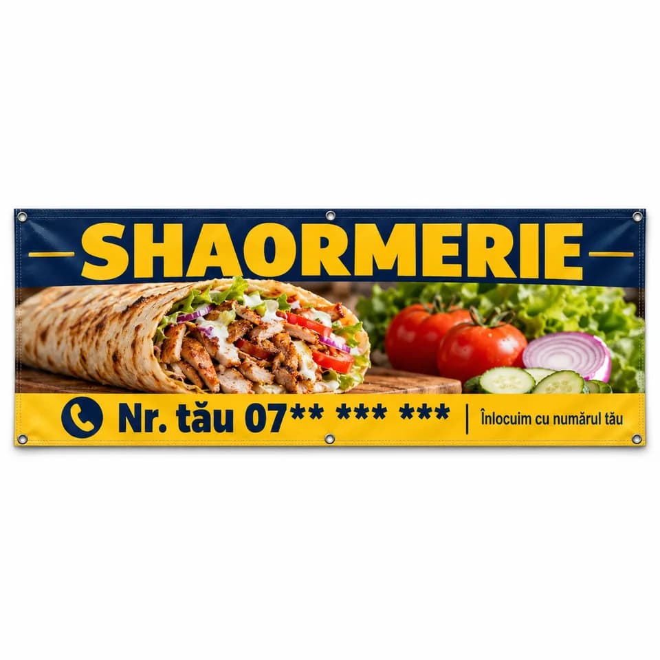 Banner shaormerie cu numărul tău