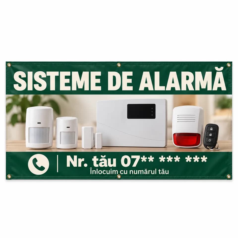 Banner sisteme de alarmă cu numărul tău