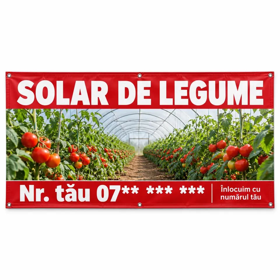 Banner solar de legume cu numărul tău