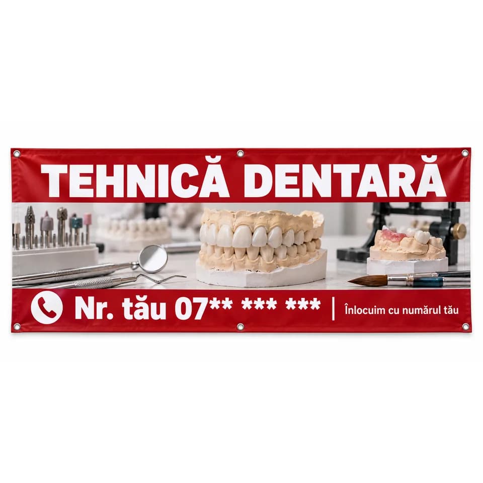 Banner tehnică dentară cu numărul tău
