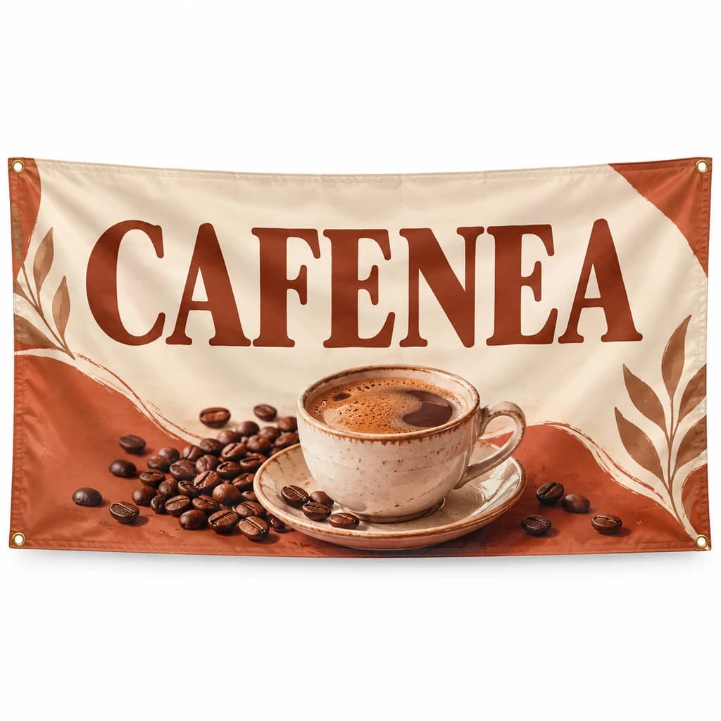 Banner cafenea – model ilustrat