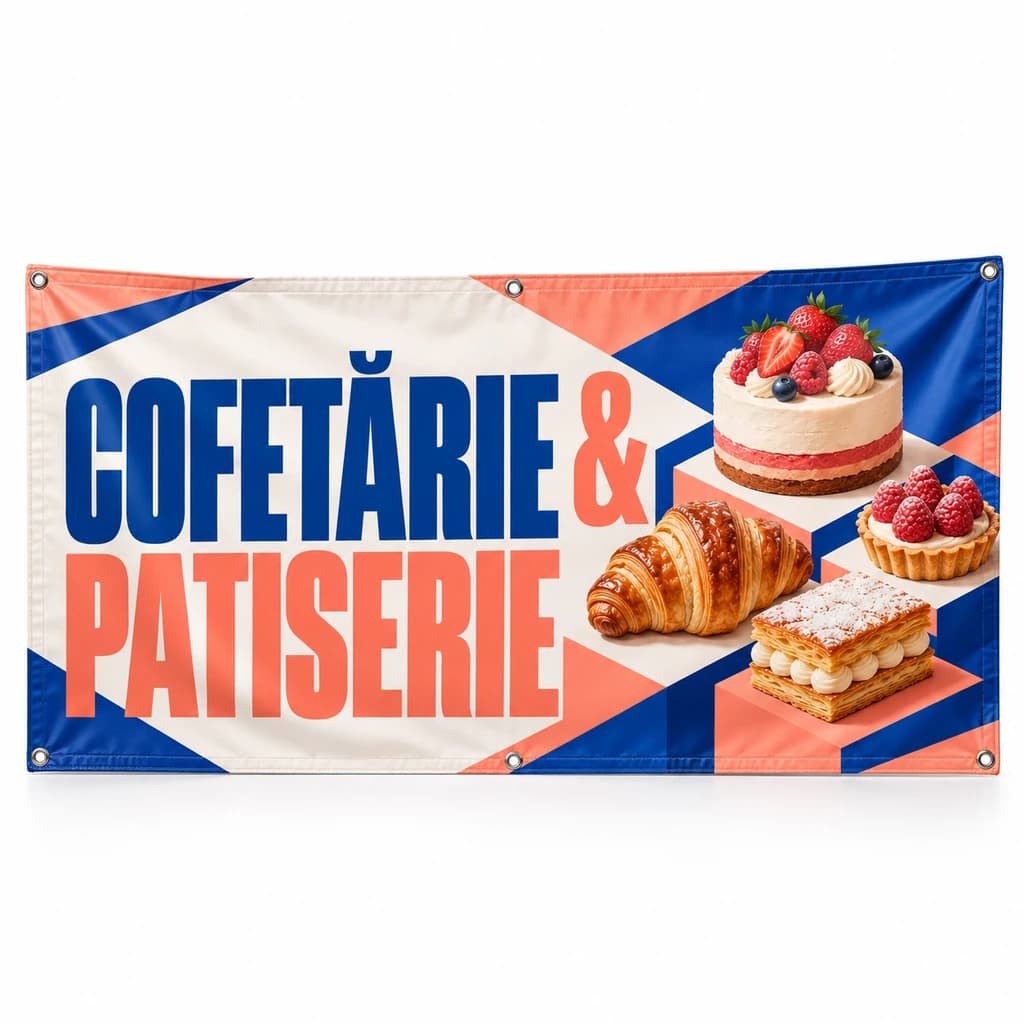 Banner cofetărie & patiserie – model geometric