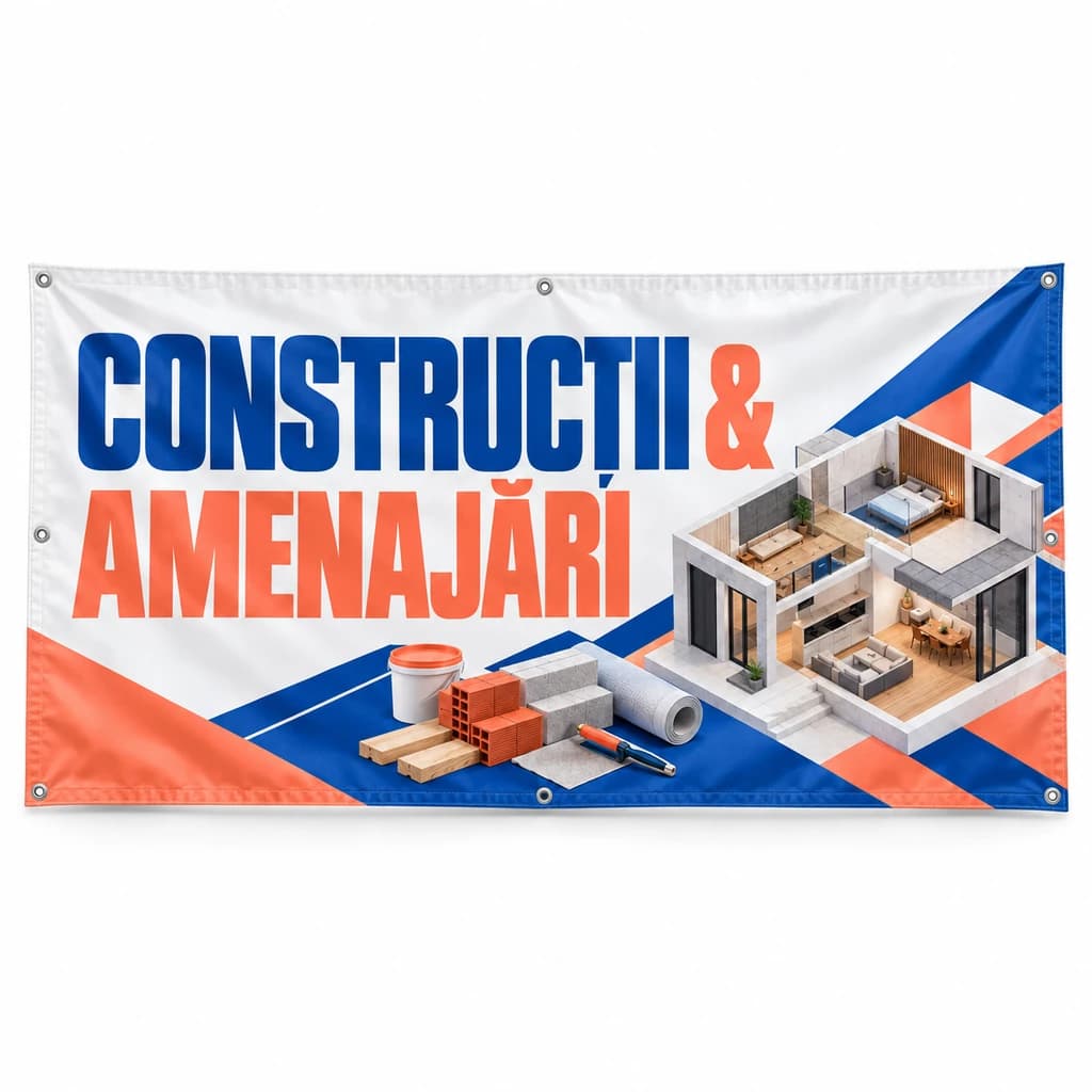 Banner construcții & amenajări – model geometric
