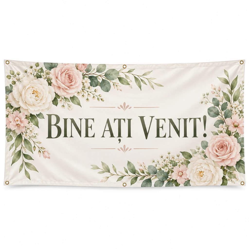 Banner de bun venit pentru nuntă – model elegant