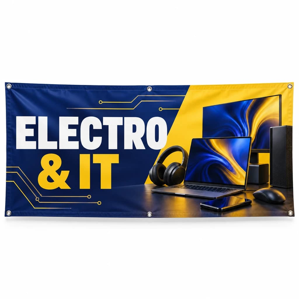 Banner electro & IT – model fotografic