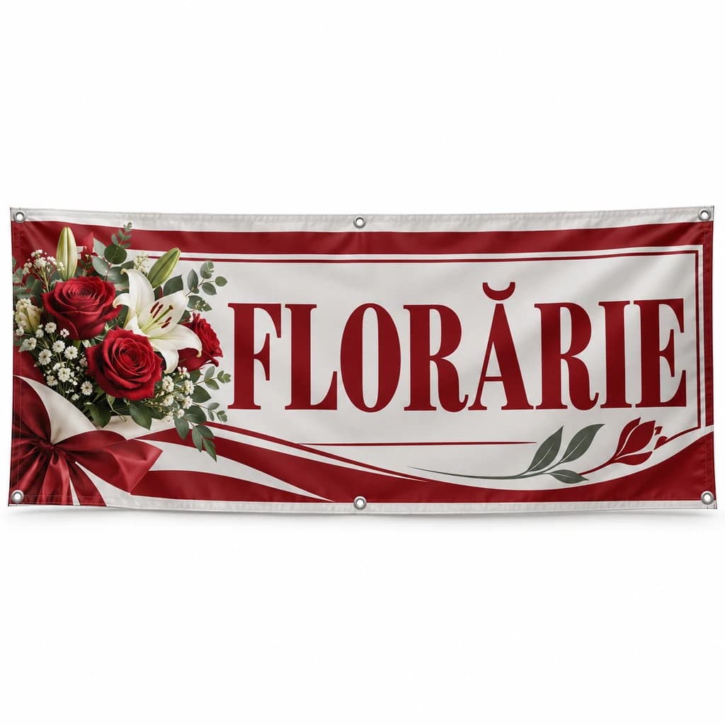Banner florărie – model tipografic