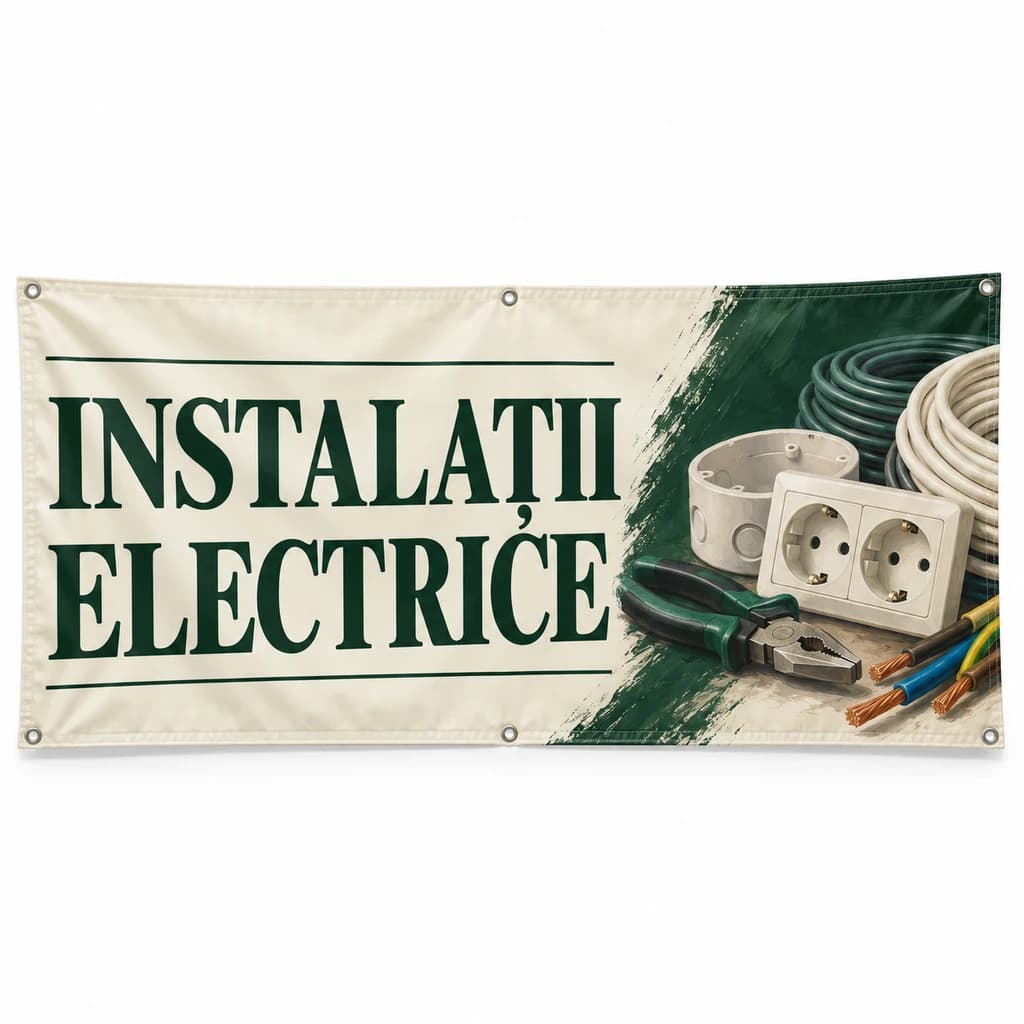 Banner instalații electrice – model ilustrat