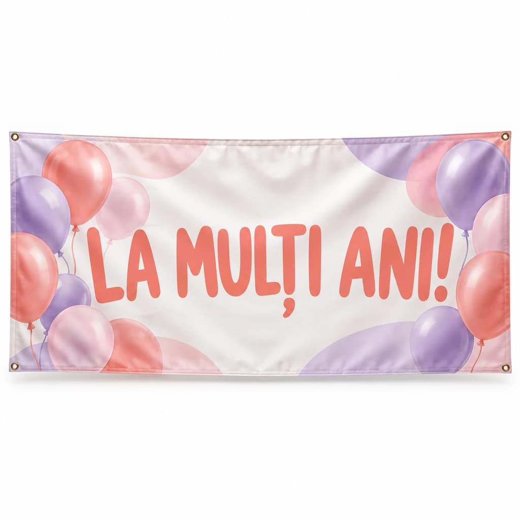 Banner la mulți ani! – model ilustrat