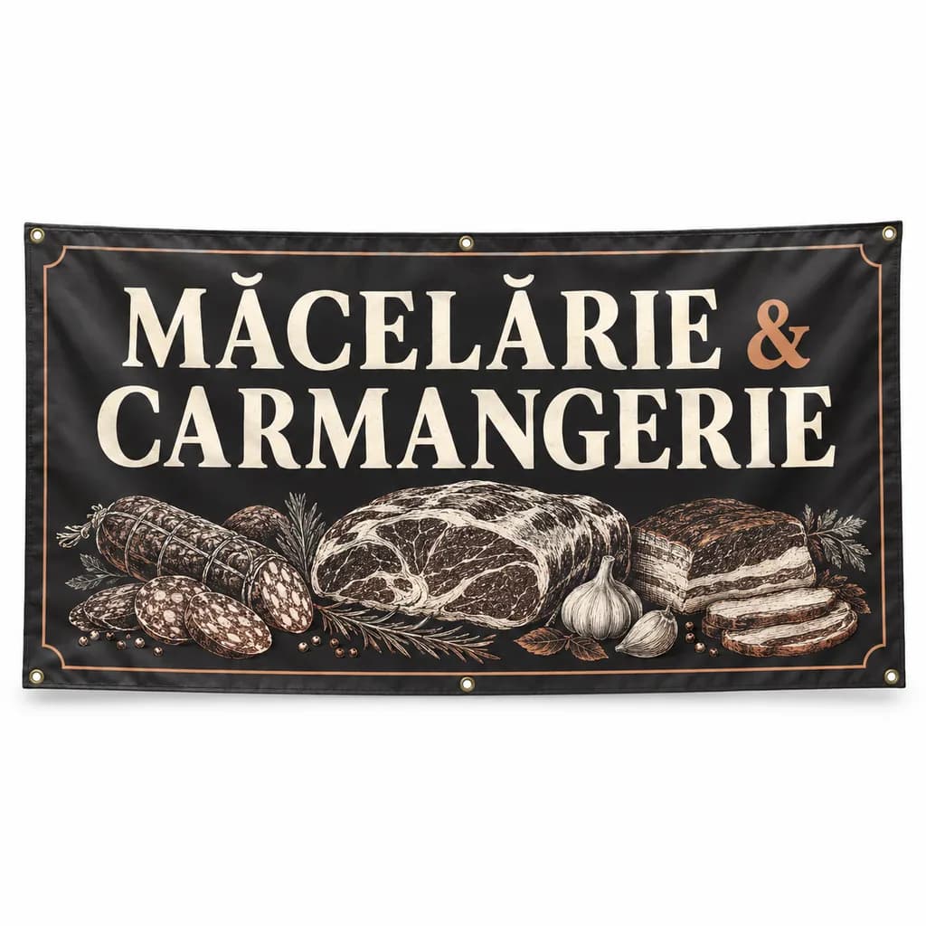 Banner măcelărie & carmangerie – model minimal