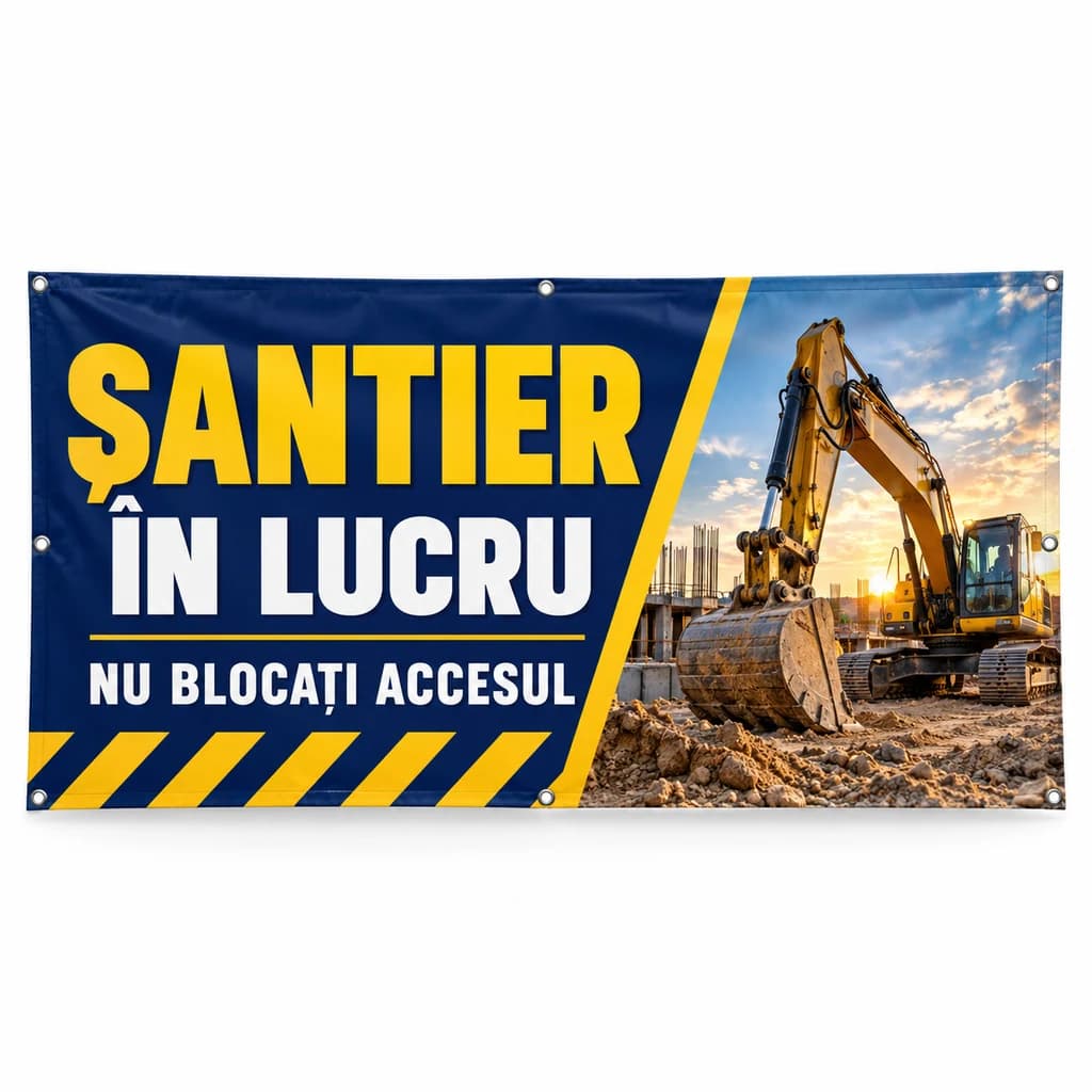 Banner șantier în lucru – model fotografic