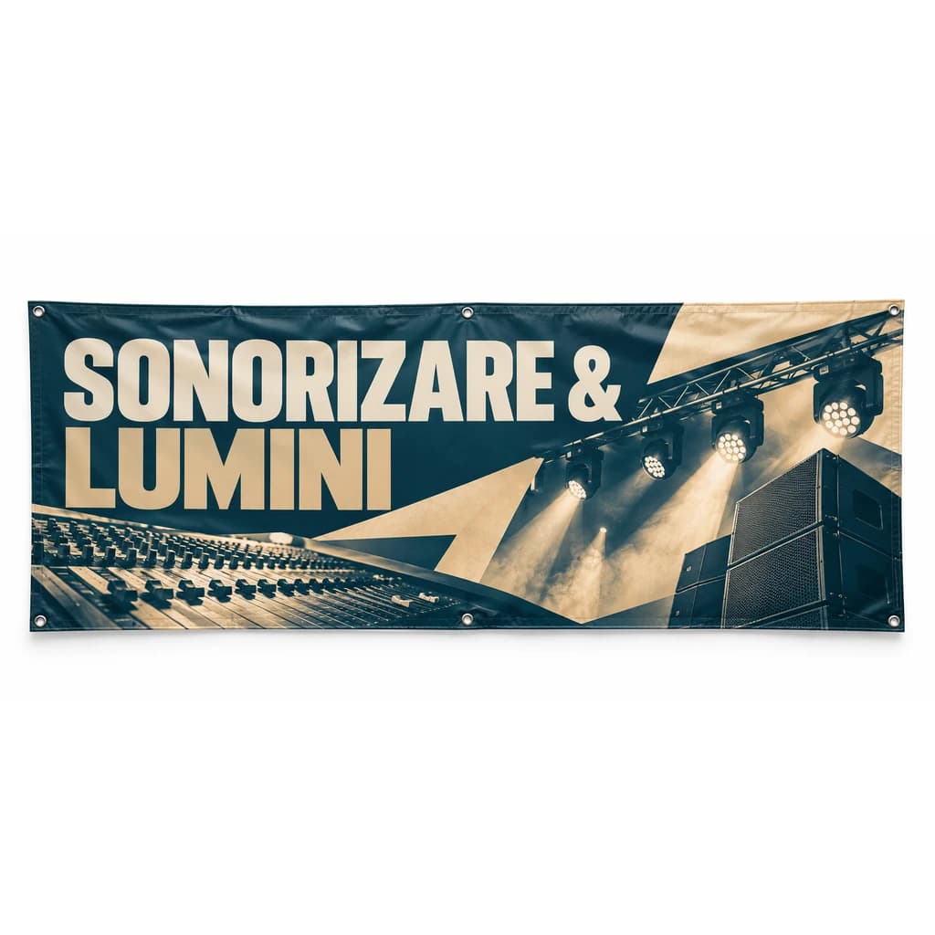 Banner sonorizare & lumini – model editorial