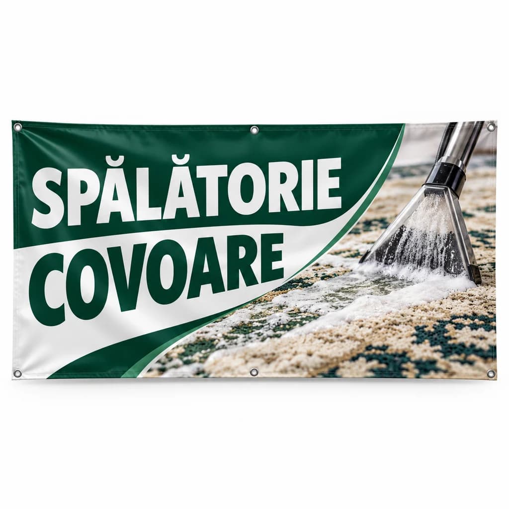 Banner spălătorie covoare – model curbat