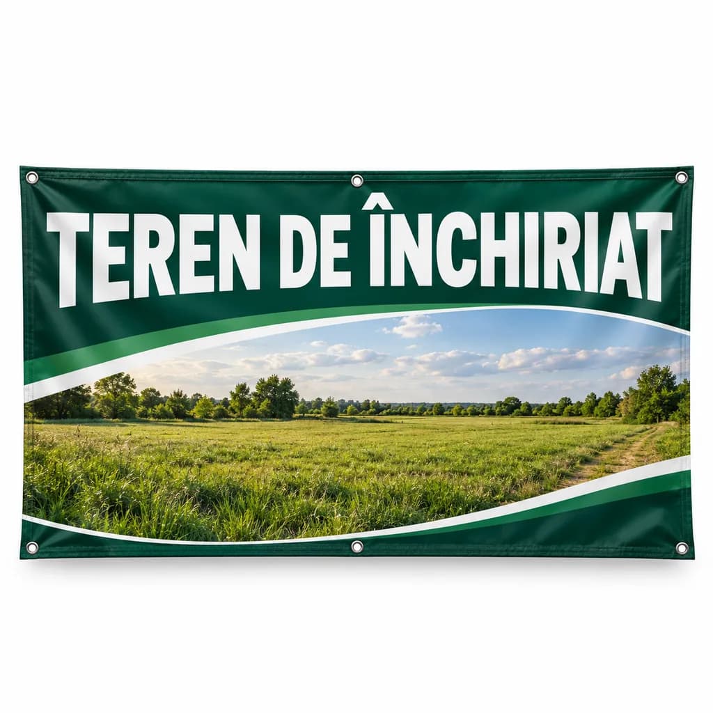 Banner teren de închiriat – model curbat