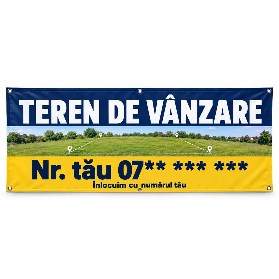 Banner teren de vânzare cu numărul tău
