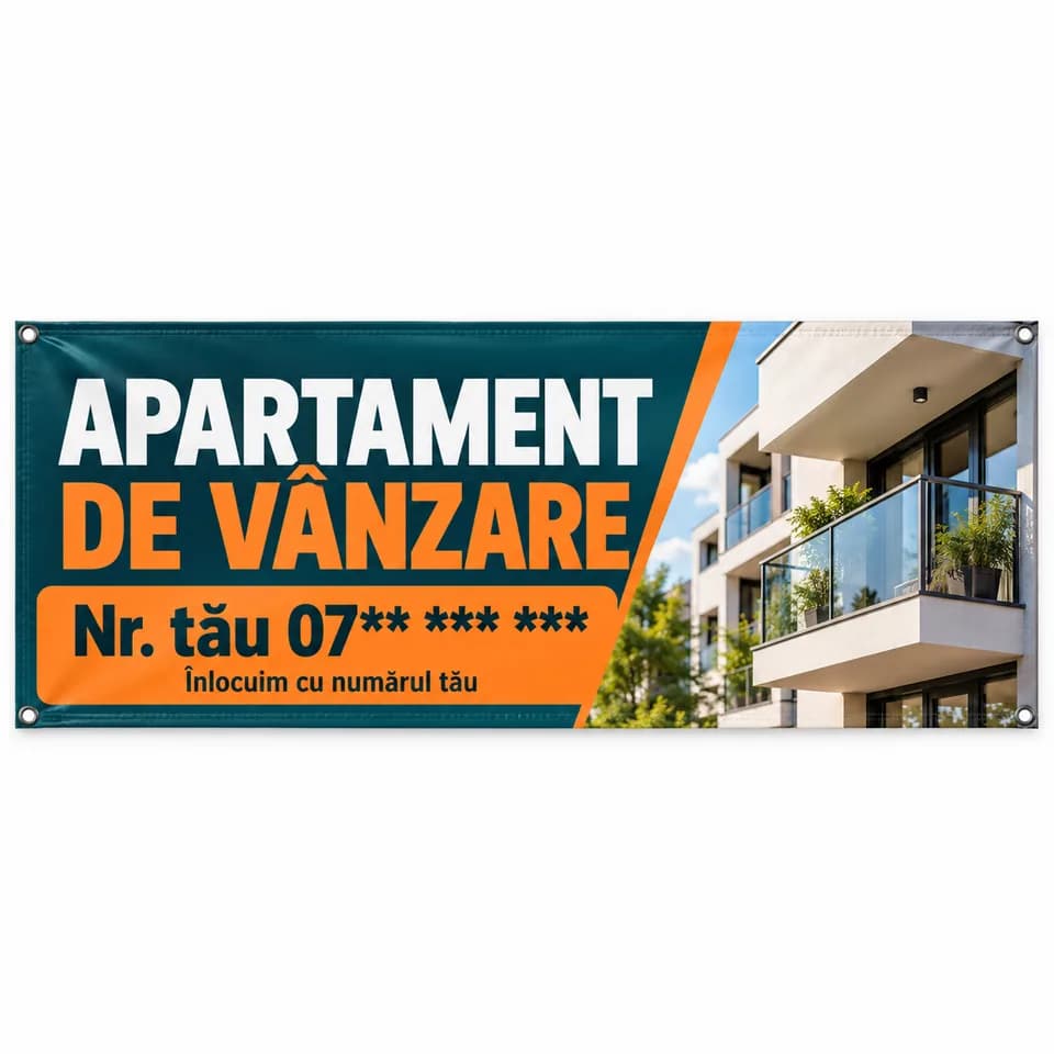 Banner apartament de vânzare cu numărul tău