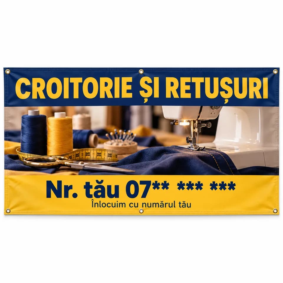 Banner croitorie și retușuri cu numărul tău