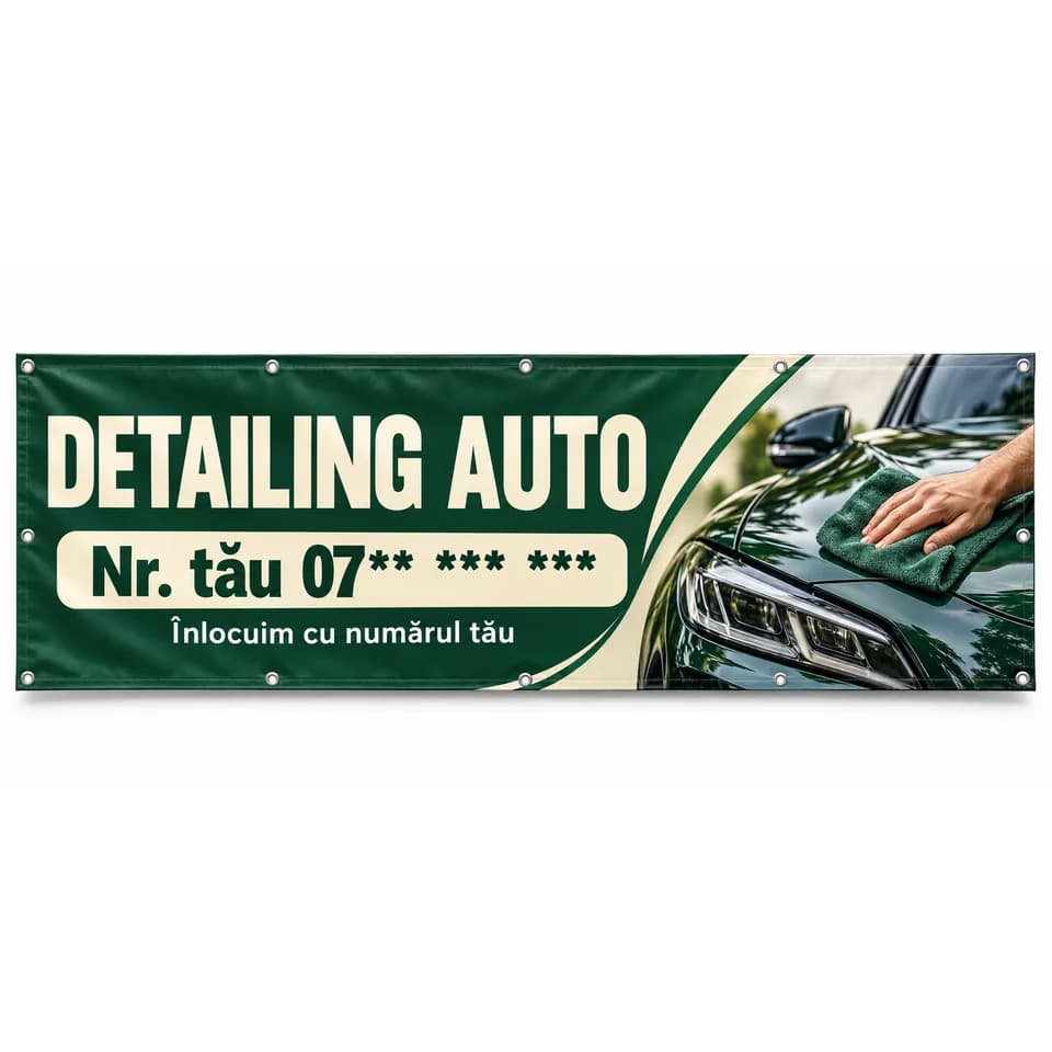 Banner detailing auto cu numărul tău