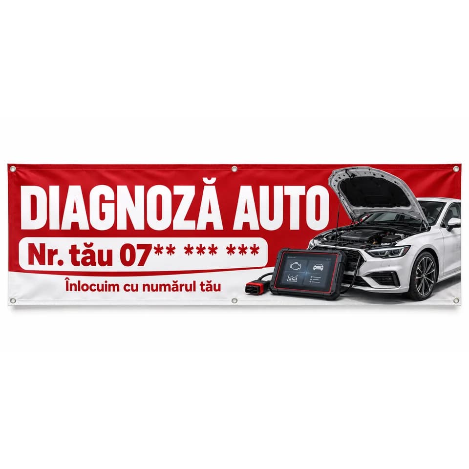 Banner diagnoză auto cu numărul tău