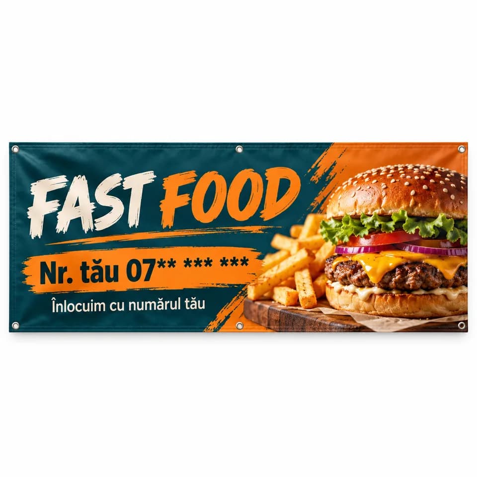 Banner fast food cu numărul tău