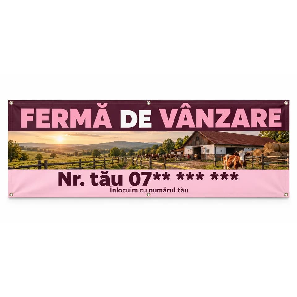 Banner fermă de vânzare cu numărul tău