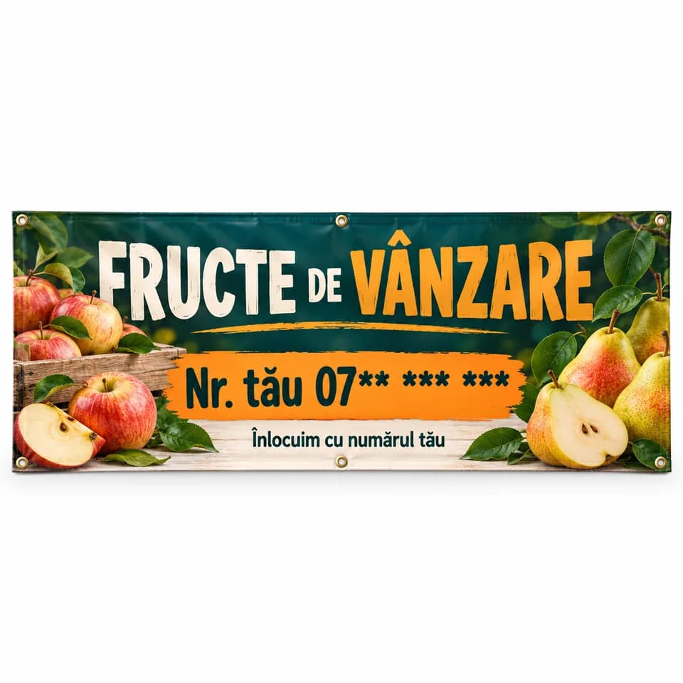 Banner fructe de vânzare cu numărul tău