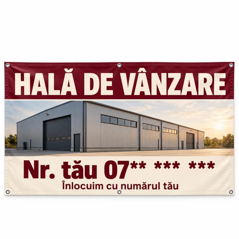 Banner hală de vânzare cu numărul tău