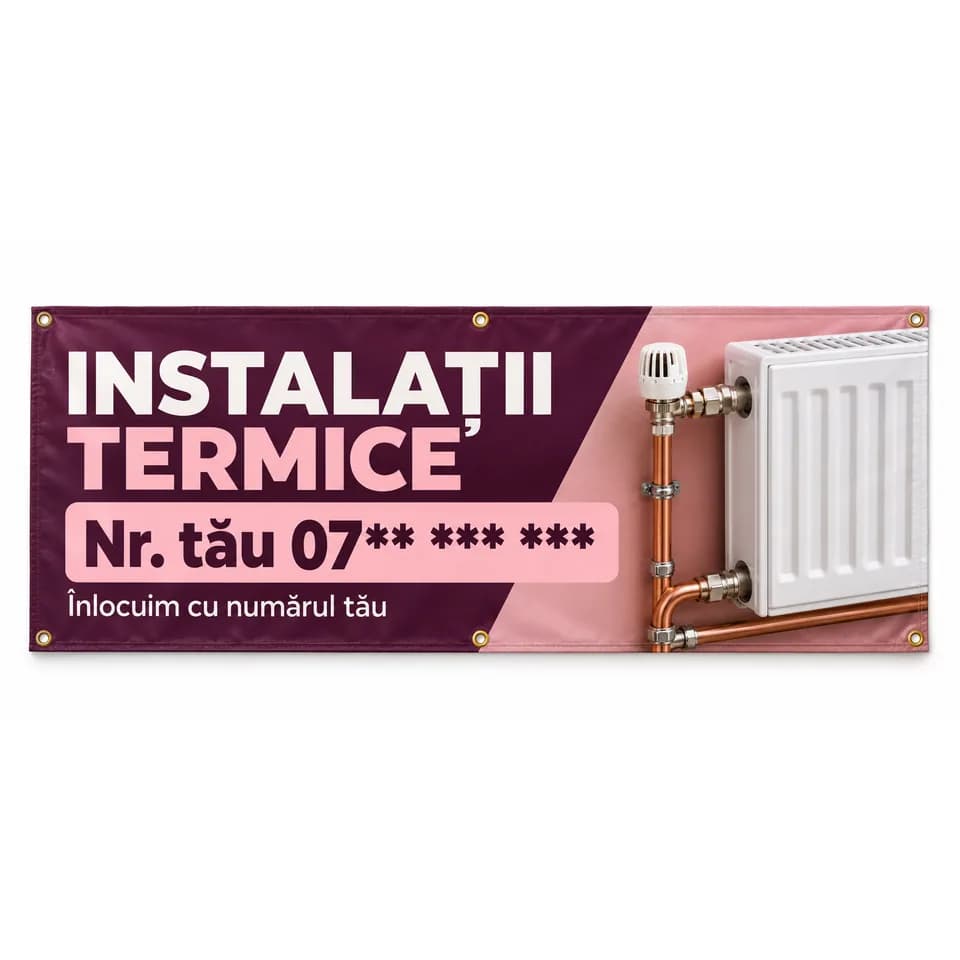 Banner instalații termice cu numărul tău