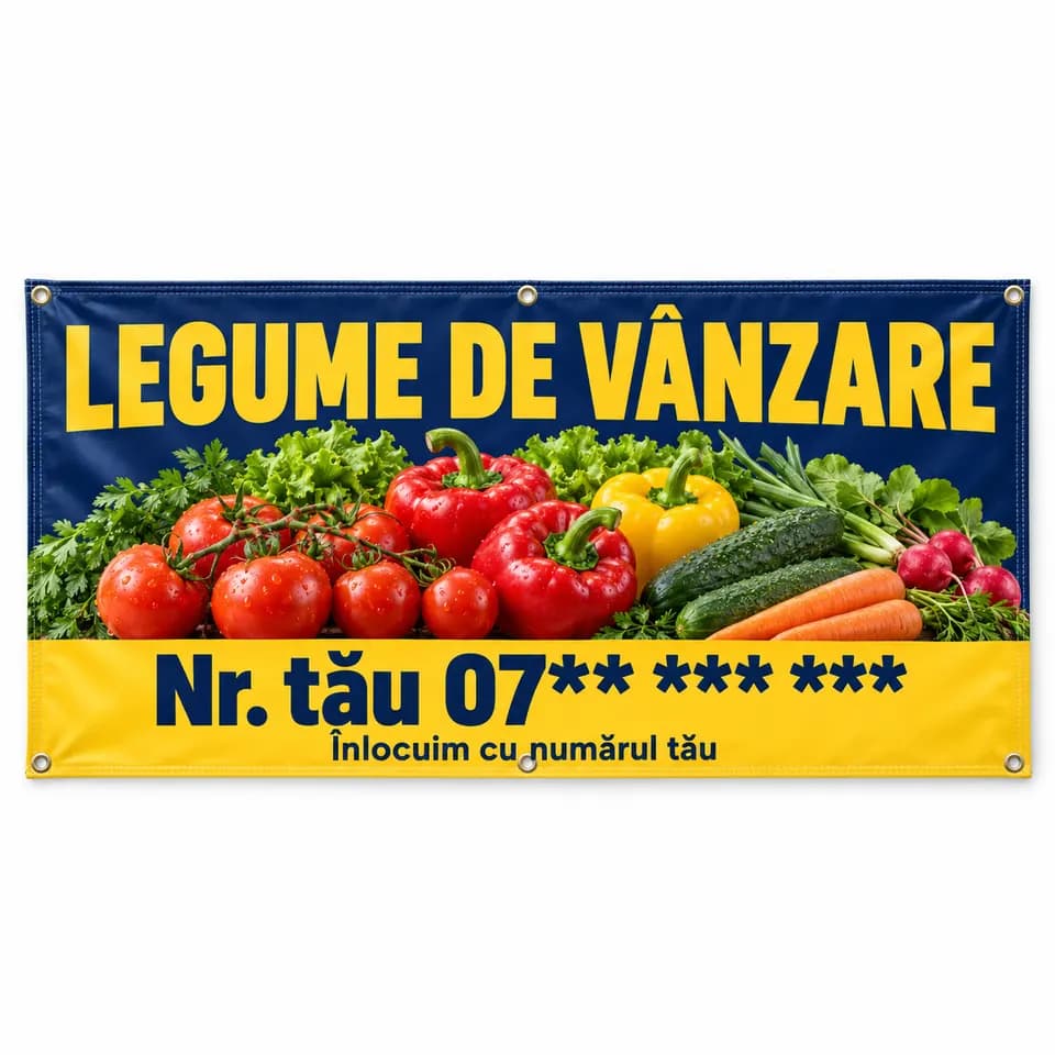 Banner legume de vânzare cu numărul tău
