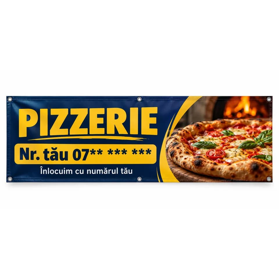 Banner pizzerie cu numărul tău