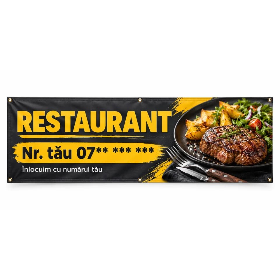 Banner restaurant cu numărul tău