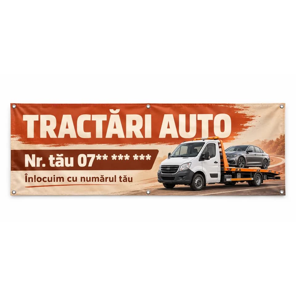 Banner tractări auto cu numărul tău