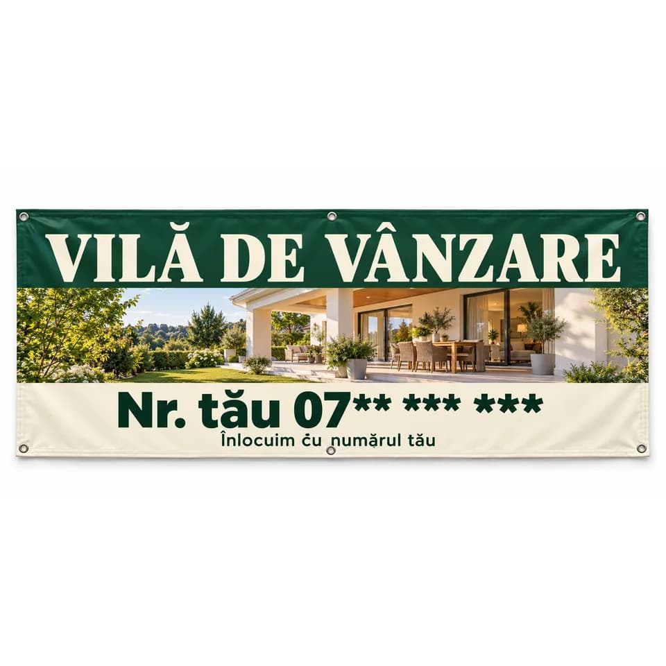 Banner vilă de vânzare cu numărul tău