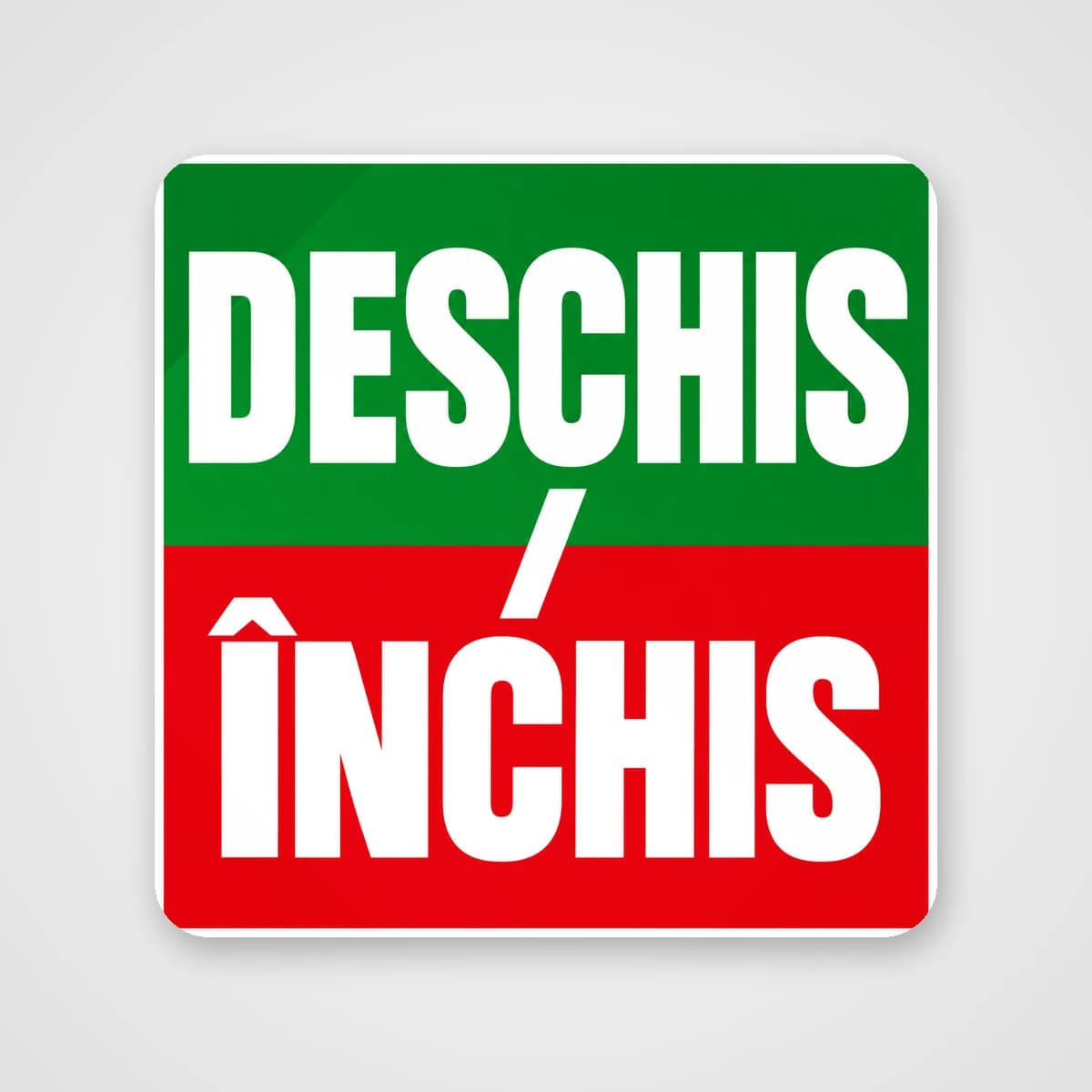 Autocolant Deschis / Închis – verde și roșu