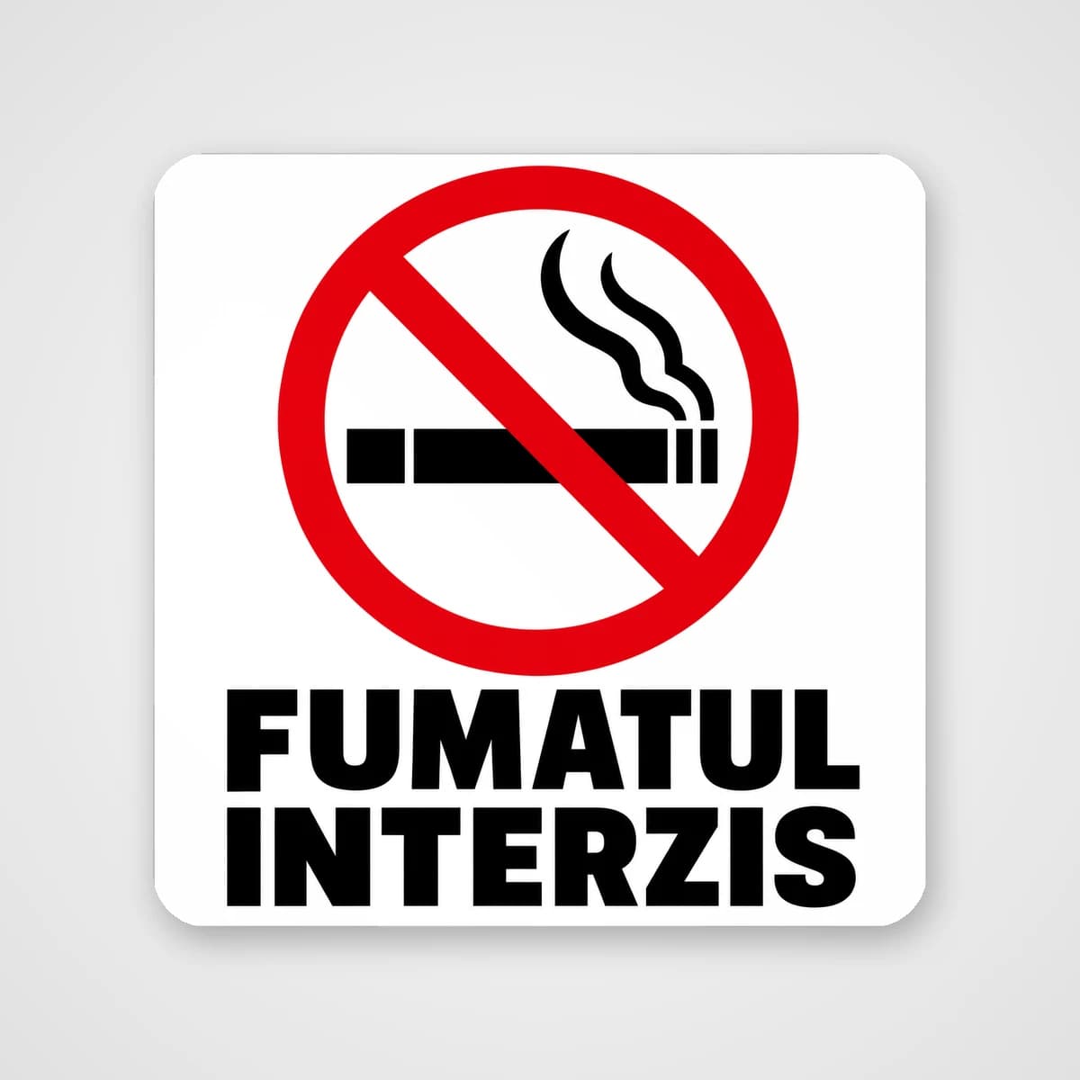 Autocolant Fumatul interzis – pictogramă țigară barată