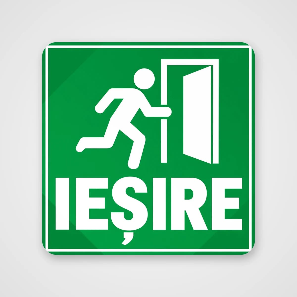 Autocolant Ieșire – om alergând, verde