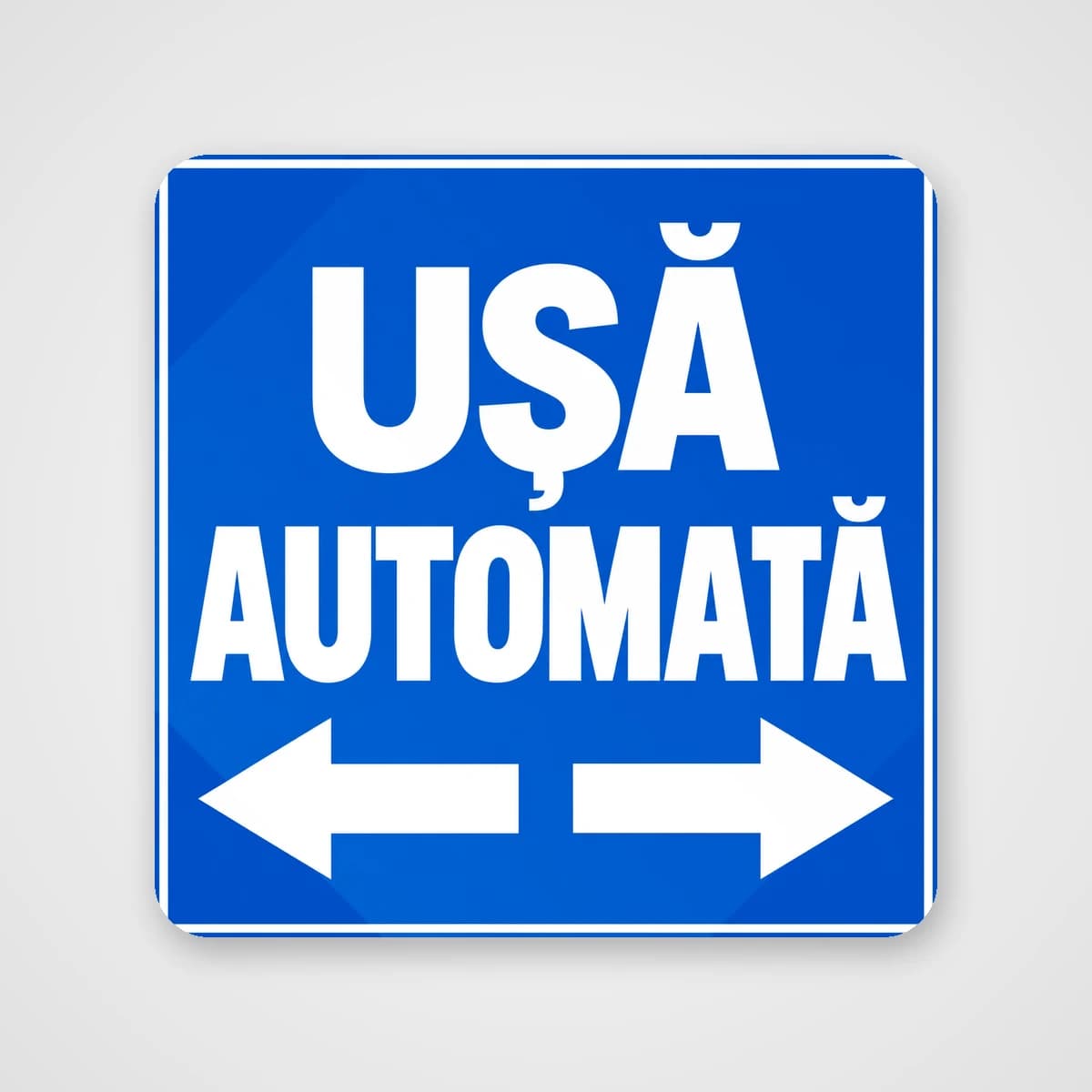 Autocolant Ușă automată – săgeți albastre