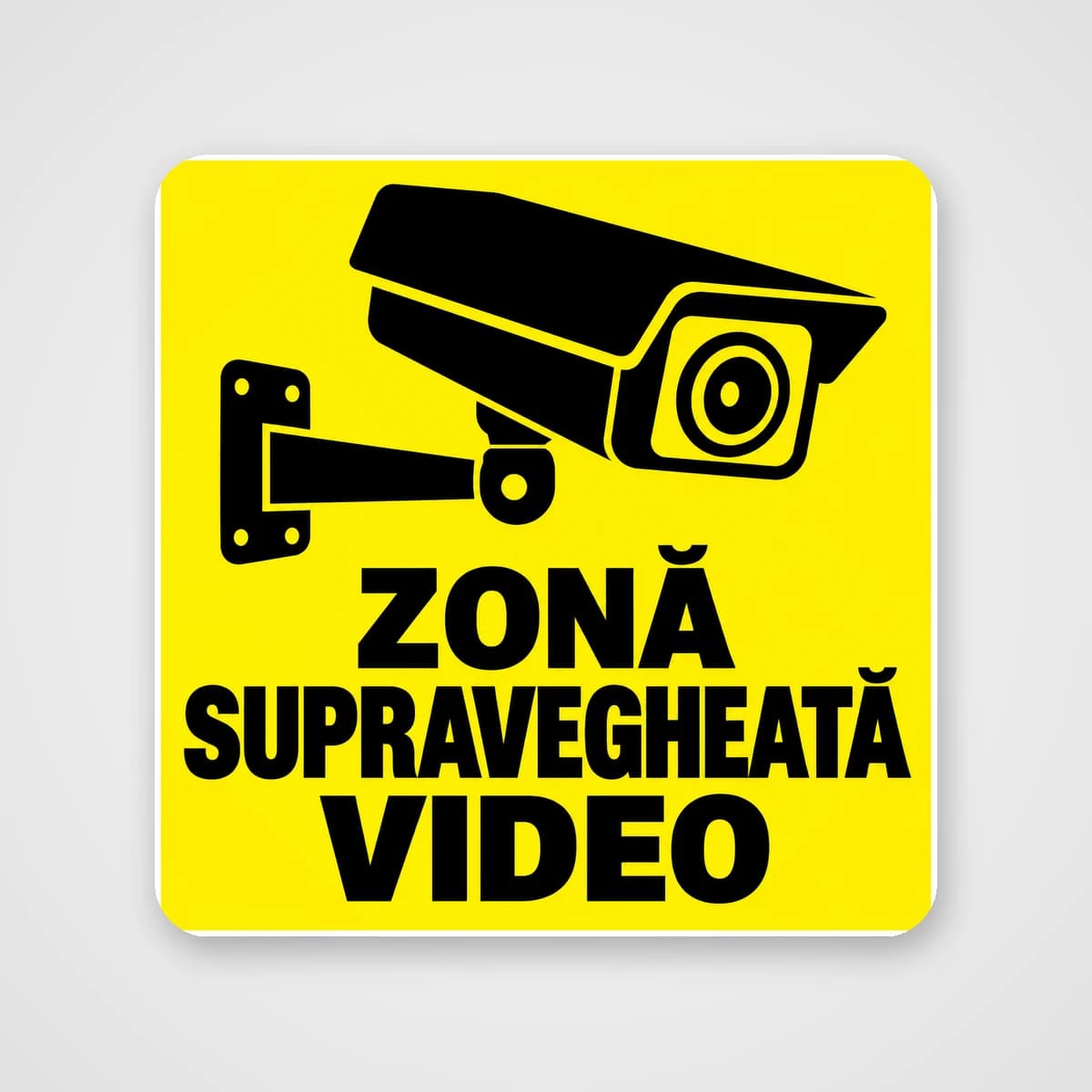 Autocolant Zonă supravegheată video – galben