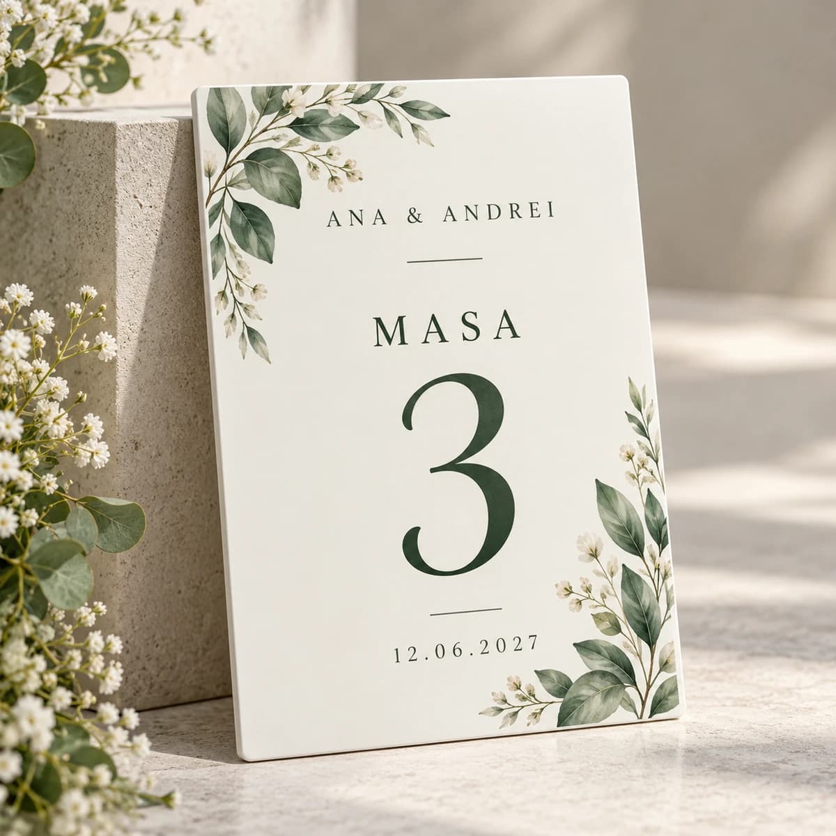 Număr de masă personalizat pentru eveniment