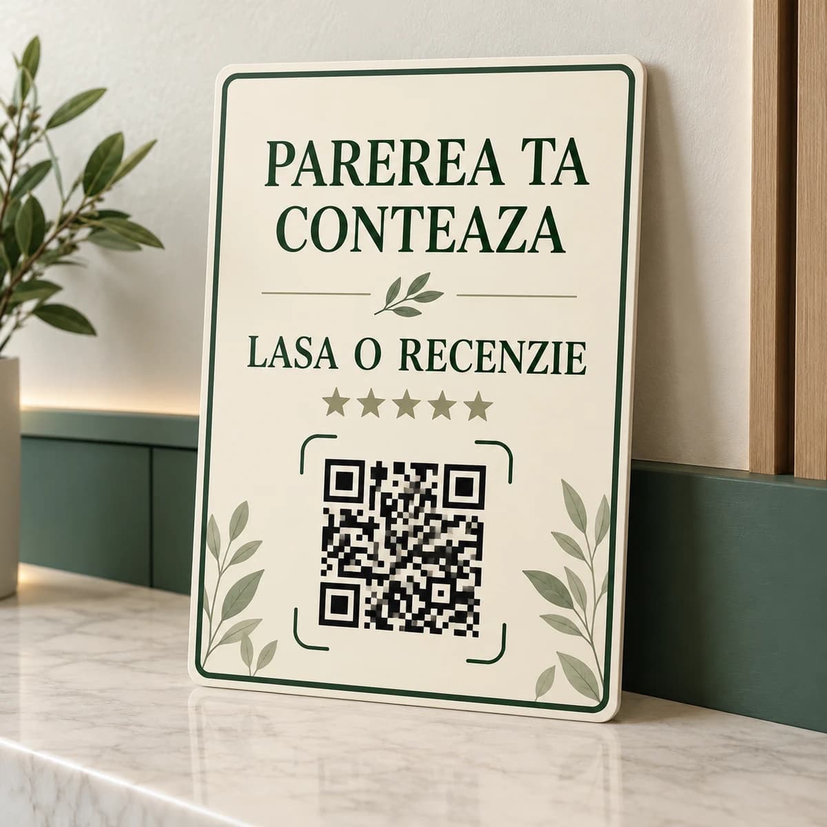 Plăcuță QR pentru recenzii