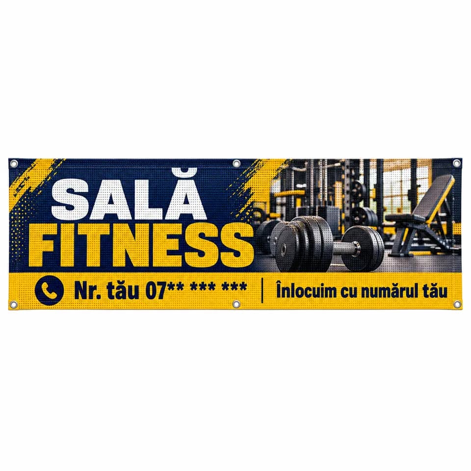 Mesh sală fitness cu numărul tău