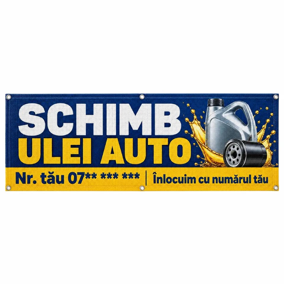 Mesh schimb ulei auto cu numărul tău