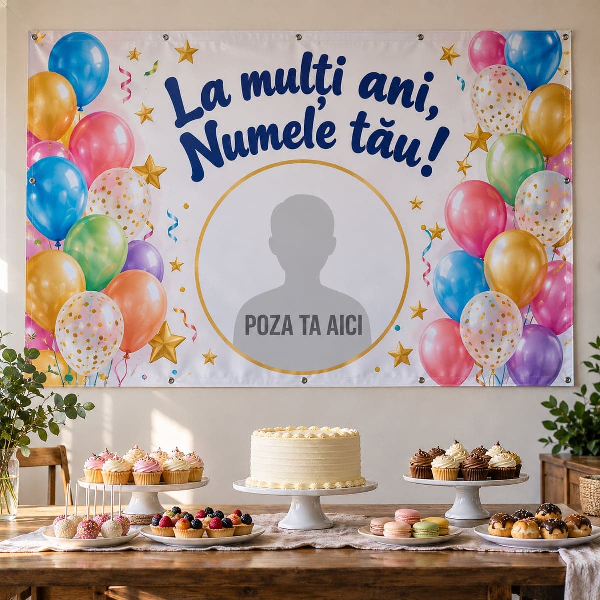 Banner aniversare cu poza sărbătoritului