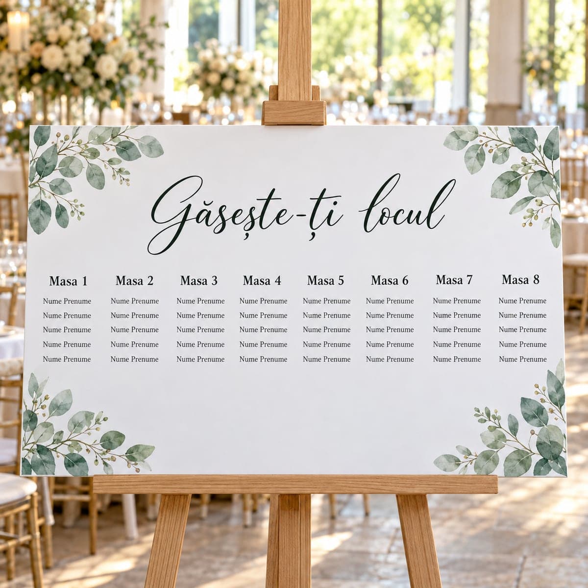 Plan de așezare la mese personalizat